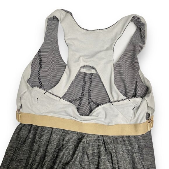 Lululemon Run Your Heart Out Tank Racerback Heathered Black White Microstripe 8 - Picture 12 of 14
